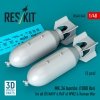 RESKIT RS48-0548 MK.36 bombs (2 pcs) (1000 lbs) for all US NAVY & RAF of WW2 & Korean War (3D Printed) 1/48